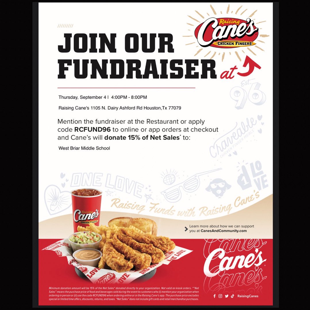 📣Spirit Night!! <a href="/WestBriarMS/">West Briar Middle School</a>