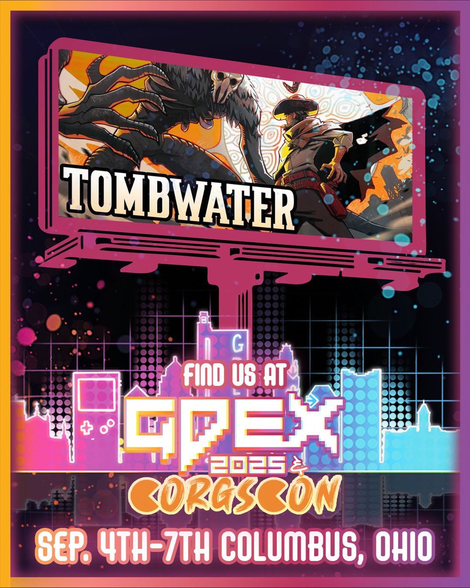 TheGDEX's tweet photo. Just a few of the awesome exhibitors coming to #GDEX2025 x #Corgscon:

🎧 Spit It Out Audio – @SpitItOutAudio
⚔️ Tombwater – @tombwater
👾 Wither Stuidios - The House of Hamelin @WitherStudios
🎮 Vile Consumption 

And we’re just getting started.
More reveals coming soon 👀

📍 Sept 4–7 | Columbus
🎟️ https://t.co/bGc2Tdsean
#IndieDev #GamingExpo