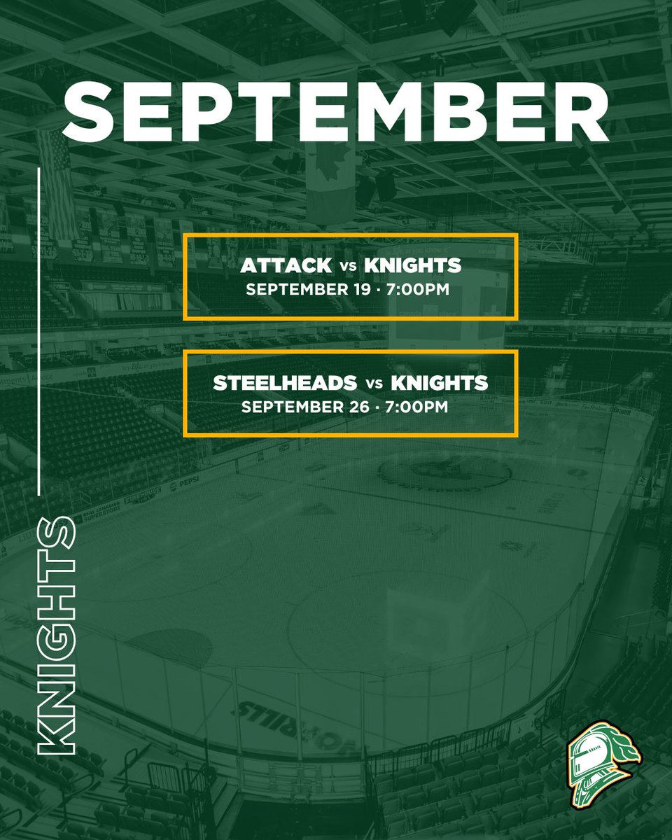 The wait is over… Knights hockey is BACK! Don’t miss the first two games of the season 🏒💚