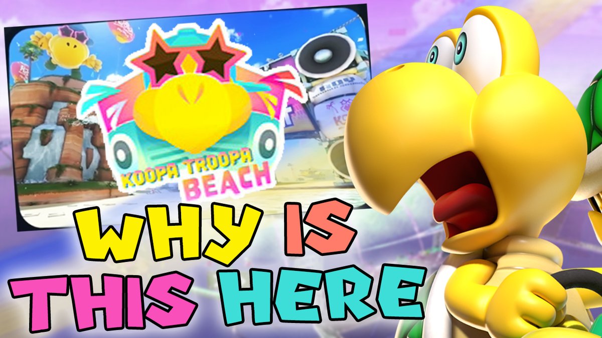 DrewskiRose's tweet photo. NEW VIDEO!!! (Retweets appreciated)

Among all of Mario Kart World's tracks, Koopa Troopa Beach sticks out like a sore thumb, &amp; the more I think about it, the more questionable its presence is. Don't believe me? Then let me show you what I mean

https://t.co/1UPlY3lhWR https://t.co/IHJma0RpvV