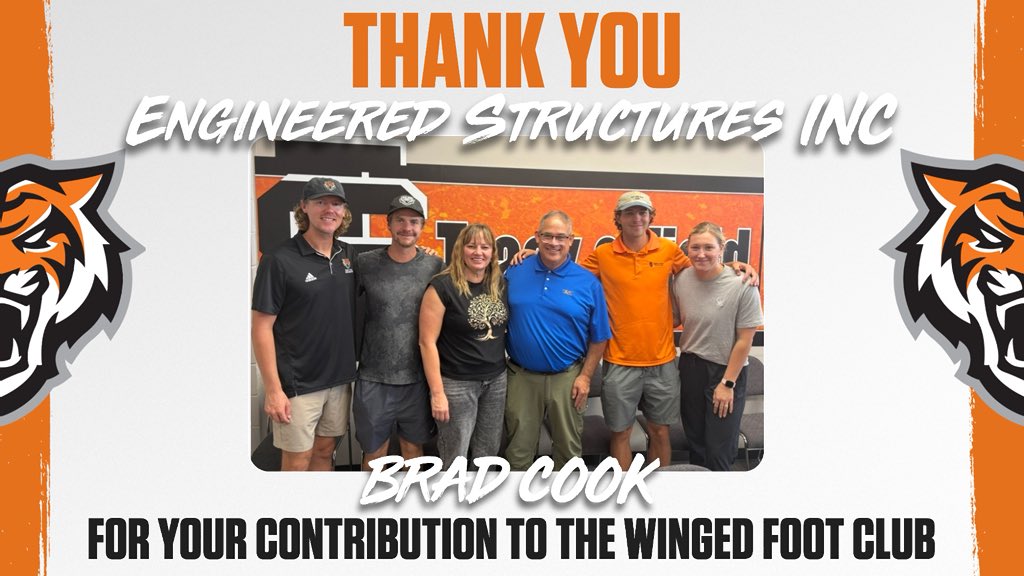 Thank you Engineered Structures Inc and Brad Cook for your contribution to the Winged Foot Club. We are grateful to have your support.