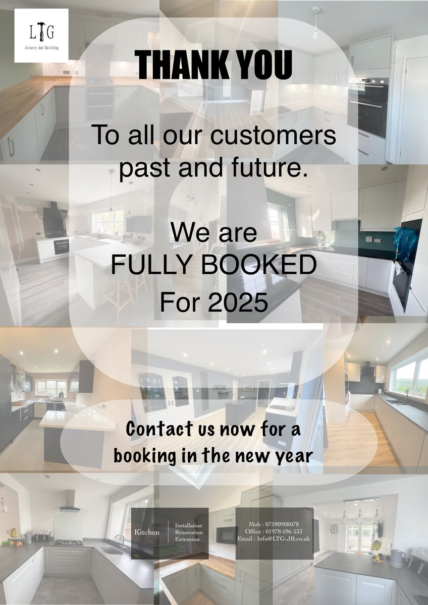 Thank You, We are booked up till the end of the year for all medium to big jobs #wrexham #NorthWales #kitchenfitter #KitchenInstaller