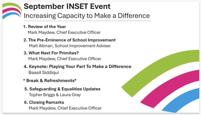 Starting off the academic year with a fantastic Trust-wide INSET event. Thank you <a href="/baasitsiddiqui/">Baasit Siddiqui #gogglebox</a> <a href="/SiddiquiEdu/">Baasit Siddiqui - Siddiqui Education Ltd</a> for giving us such a challenging, inspiring and life-affirming reminder of what an awesome responsibility and privilege it is to work in education👏👏👏