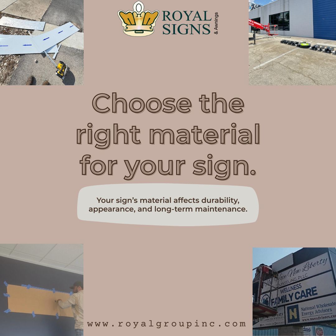 RoyalSigns_USA's tweet image. The right material means a sign that lasts and looks great.

#SignTips #CustomSigns #RoyalSigns

Royal Signs &amp;amp; Awnings
royalgroupinc.com
Houston: 832-699-1115
Austin: 512-675-6869
Dallas: 469-879-5786
Portland: 971-200-1802