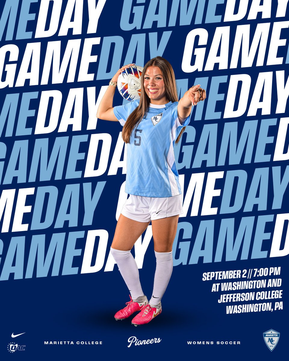 MariettaPioneer's tweet photo. 🚨⚽️🚨⚽️🚨⚽️

@MC_WSoccer plays at washington and Jefferson this evening. Follow the match online. #PioNation #d3soccer #d3soc 

⏰ 7 pm
📍 Washington, Pa.
📺 https://t.co/lG4zqBoq36
📊 https://t.co/uBfROmFgKm https://t.co/4Af8NKMQbN
