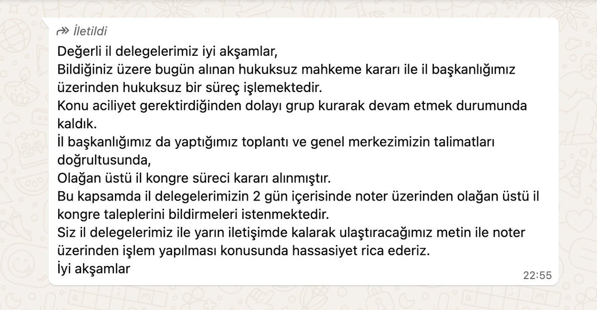 Emre Ercis (@e_ercis) on Twitter photo Buradan İstanbul Cumhuriyet Başsavcılığını uyarıyorum. CHP, seçimlere hile karıştırmaya, mahkeme kararına direnmeye devam ediyor. Şuan eski il başkanı <a href="/ozgurcelikchp/">Özgür Çelik</a> 'in emriyle CHP'li delegelere yollanan mesaj bu şekilde. Buradan İstanbul Cumhuriyet Başsavcılığını uyarıyorum. CHP, seçimlere hile karıştırmaya, mahkeme kararına direnmeye devam ediyor. Şuan eski il başkanı <a href="/ozgurcelikchp/">Özgür Çelik</a> 'in emriyle CHP'li delegelere yollanan mesaj bu şekilde.