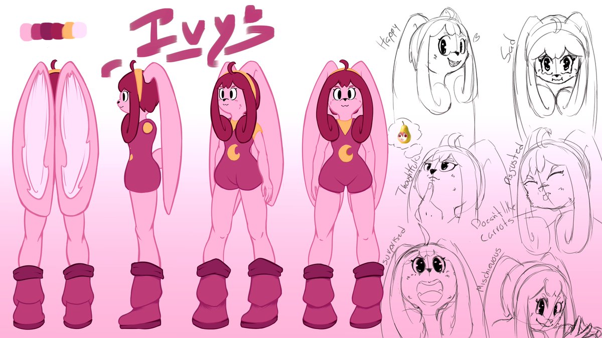 Presenting...IVY! an old OC of mine but with a redesign 
(got a bit lazy coloring the expressions)