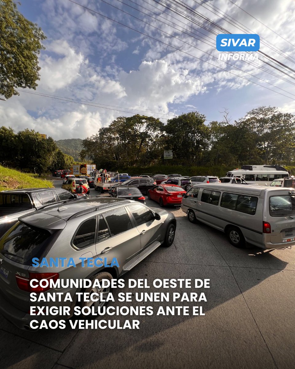 SivarInforma's tweet photo. 🚦 Colonias del sector norponiente de Santa Tecla iniciaron una campaña de recolección de firmas para exigir al VMT soluciones ante la saturación vial. https://t.co/z8BzyUyIp8
