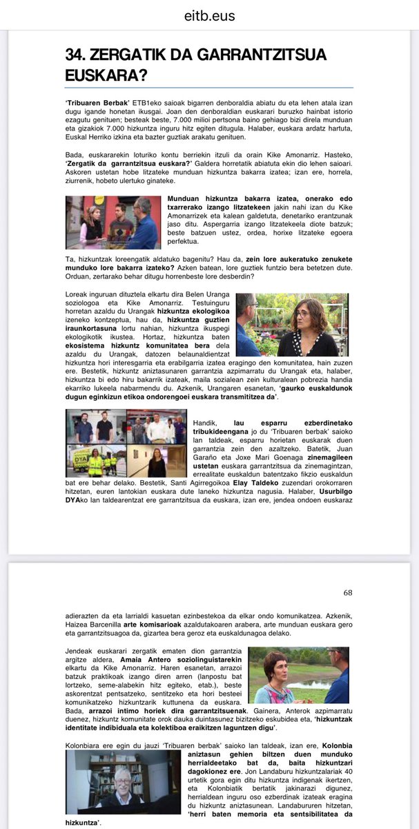 “TRIBUAREN BERBAK” udazkenean itzuliko da <a href="/euskaltelebista/">ETB</a>-ra indarberriturik. 
Bitartean, irakaskuntzan edo norberak baliatzeko:
👉🏼Atalak zaharrak: eitb.eus/eu/nahieran/di…
👉🏼Sekuentzia didaktikoak: 
tribuarenberbak.asmoz.org
👉🏼Atalen laburpena PDFn.
eitb.eus/multimedia/doc…