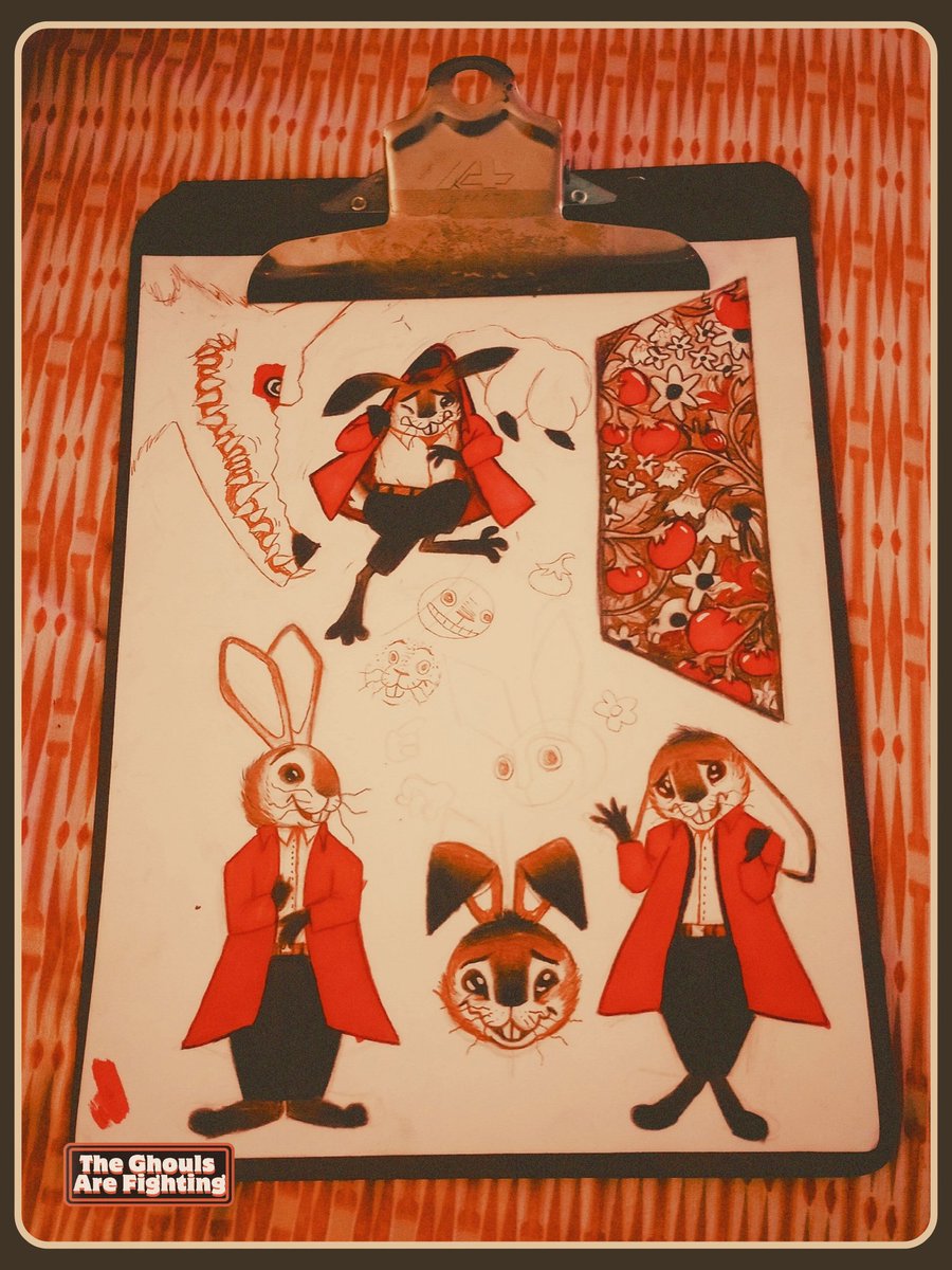 JLinaris's tweet image. Doodles of a strange little rabbit man #sketches #characterdesign