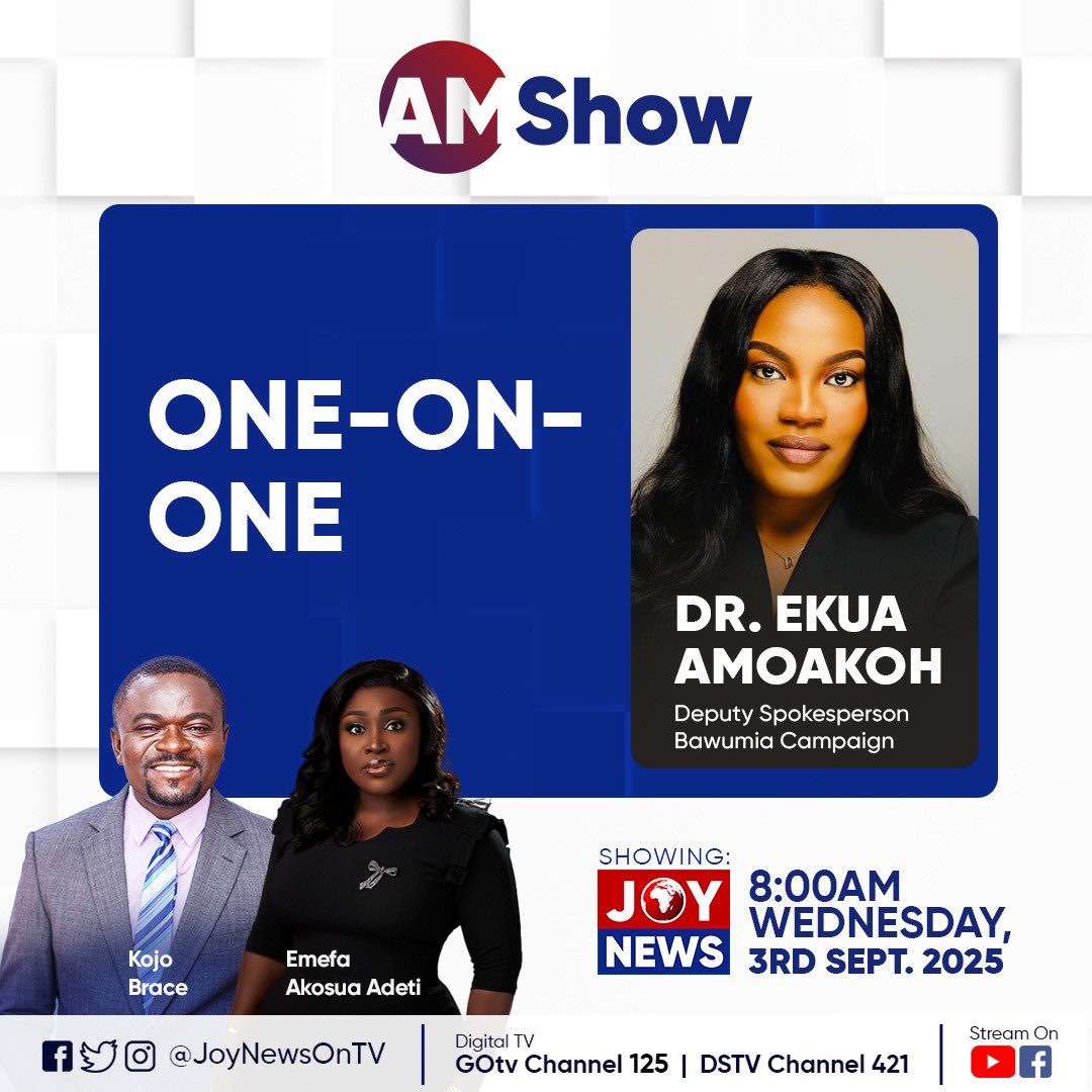 Mr Irish (@mrirish3) on Twitter photo Tomorrow 8AM sharp, <a href="/DrEAmoakoh/">Dr Ekua Amoakoh</a> will be live on your screens(JoyNews) to discuss issues of national interest. Di Bawumia ho adanseɛ💡💡 Tomorrow 8AM sharp, <a href="/DrEAmoakoh/">Dr Ekua Amoakoh</a> will be live on your screens(JoyNews) to discuss issues of national interest. Di Bawumia ho adanseɛ💡💡