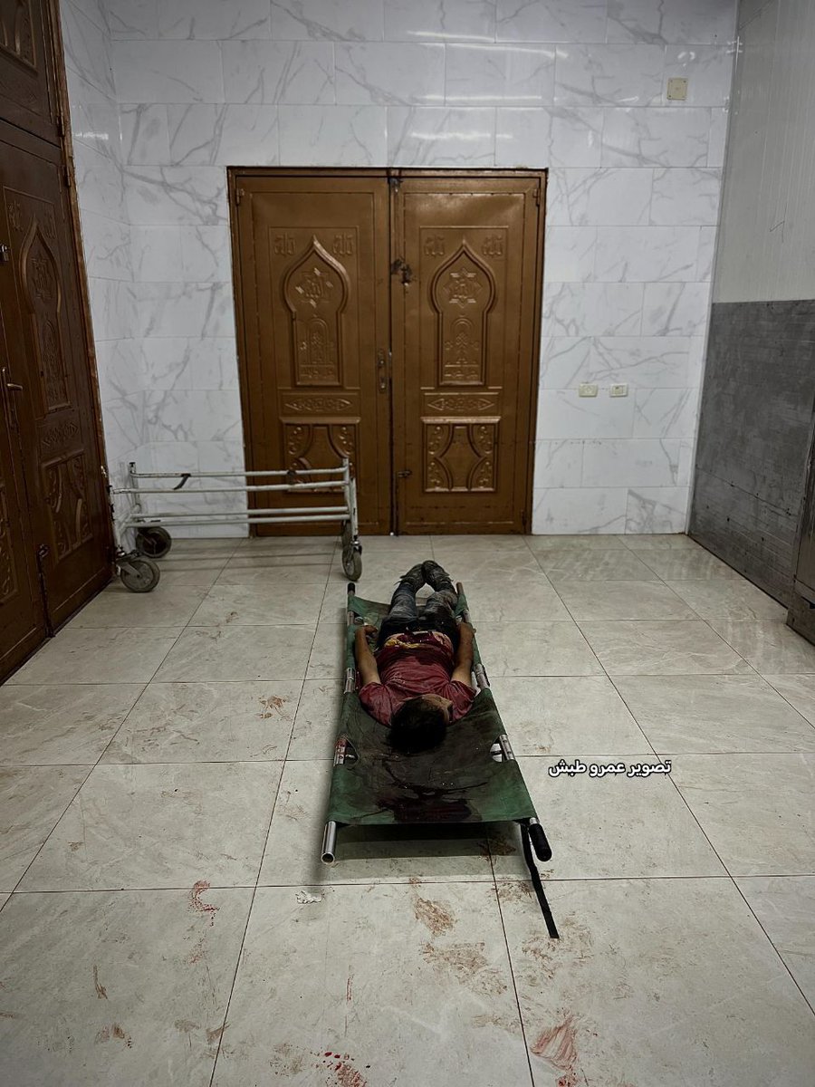 QudsNen's tweet photo. The body of a child, identity unknown so far, still lies in the morgue at Nasser Medical Complex in Khan Younis. https://t.co/aoOcvKTkxJ