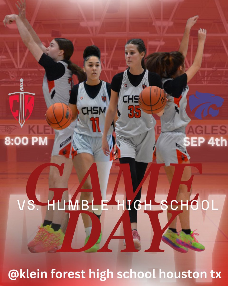 Varsity girls have their first Fall League game this week, come support them!!!

Sep 4th 8:00pm @ Klein Forest highschool
<a href="/MierAvery3/">Avery Mier</a> <a href="/Chloe11Cox/">Chloe Cox</a>