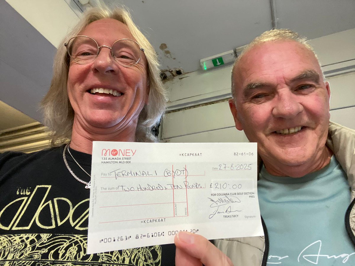 TerminalOneYC's tweet image. A massive thank you to the Columba Club Golf Section for another very kind donation. ❤️ Every penny helps towards supporting our young people. 🥰