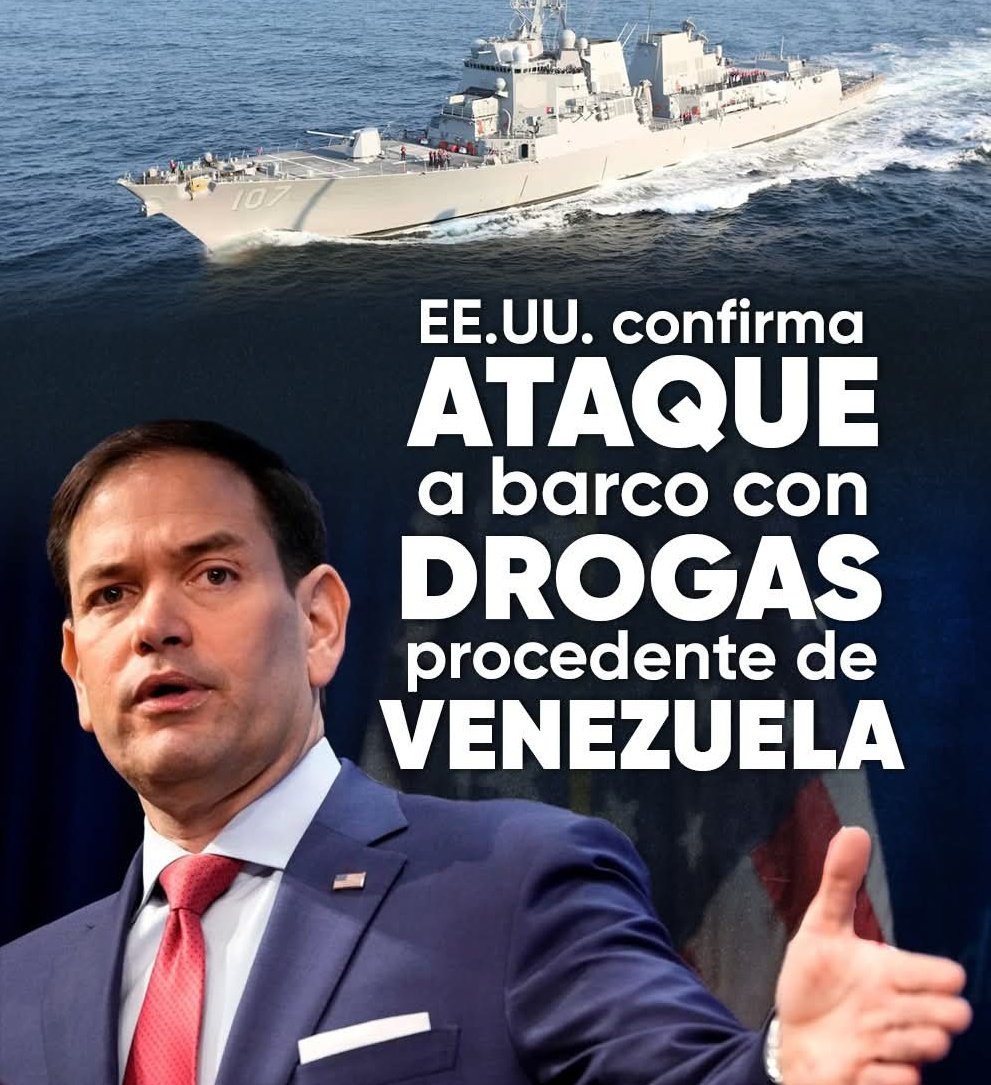 _Noticias_Ecu's tweet image. #Hechos 
Golpe al cartel de los soles. El Ejército de Estados Unidos llevó a cabo un ataque letal a barco cargado con drogas procedente de Venezuela, eso confirmó el secretario de Estado de Estados Unidos, Marco Rubio, este martes 2 de septiembre del 2025 en su cuenta de X.