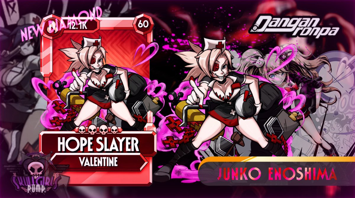Valentine as Junko Enoshima from Danganronpa 

#skullgirlsfanart #skullgirls #danganronpa #junkoenoshima