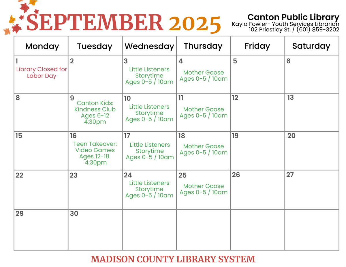 We have so many wonderful programs happening in September! Come see us!