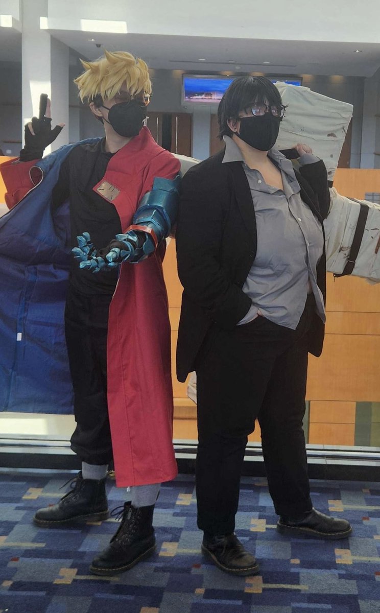 save_complete's tweet photo. a few shots from our more personal photoshoot at otakon! recreation of some of the latest posters for trigun stampede. https://t.co/uKaiwngU3f