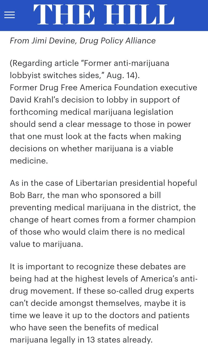 My first time getting published about cannabis policy was 17 years ago this week.    The adventures since have been amazing. 🙏💪