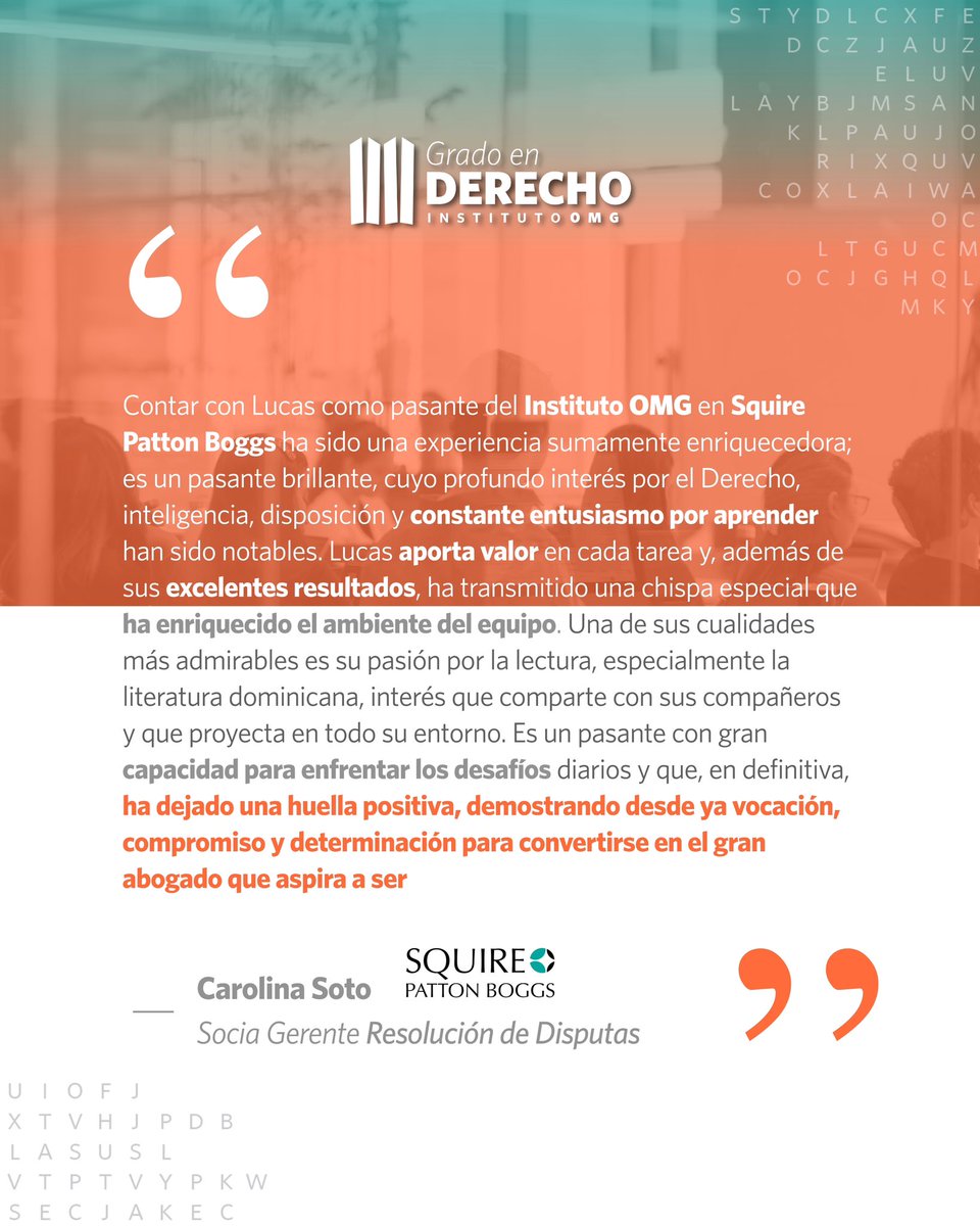 ¡Gracias <a href="/SPB_Global/">Squire Patton Boggs</a> por abrirnos las puertas a través de nuestro programa de pasantía profesional y por el cálido recibimiento a nuestro estudiante Lucas! 🤩

#GDIOMG #GradoenDerecho #Transformadores #TransformamosElDerecho #IOMG #InstitutoOMG #Derecho