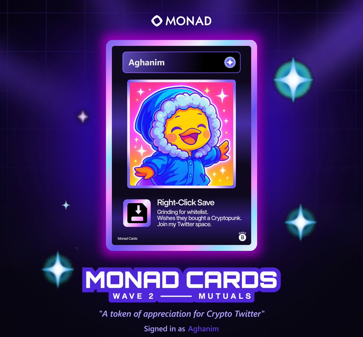Aghanim (@aghanimnft) on Twitter photo AWERRR LOOK AT THAT CUTENESS OVERLOAAADD
Thanks to <a href="/jeffreygwei/">jeffreygwei</a>, I got this super duper cutsey-wutsey card from @Monad
Glad to be a part of this. LFG! AWERRR LOOK AT THAT CUTENESS OVERLOAAADD
Thanks to <a href="/jeffreygwei/">jeffreygwei</a>, I got this super duper cutsey-wutsey card from @Monad
Glad to be a part of this. LFG!