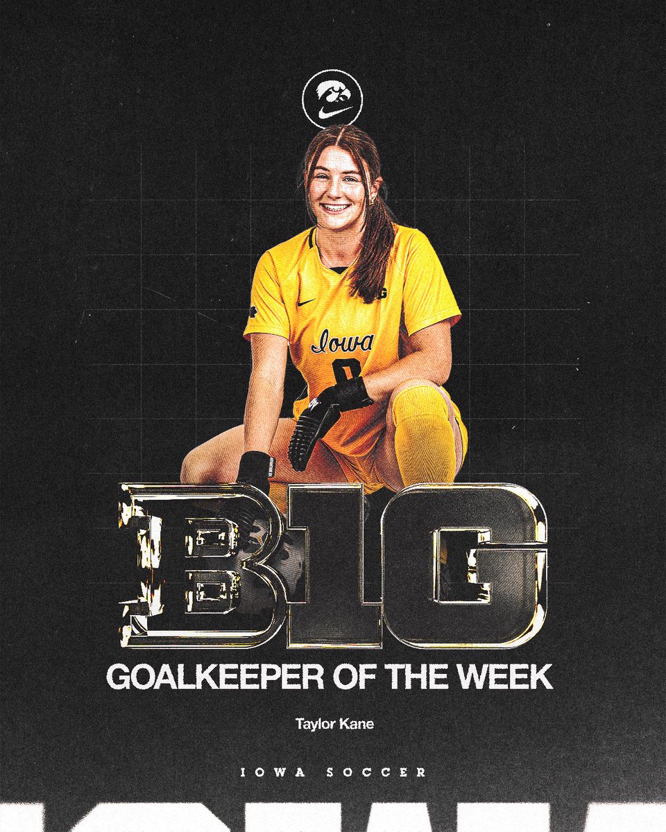 Big Ten Goalkeeper of the Week 😏🧤

<a href="/taylorkane03_/">Taylor Kane</a> x #Hawkeyes