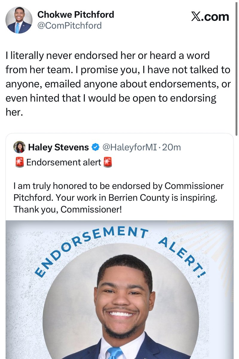 U.S. Sen. candidate Rep. Haley Stevens posted and deleted an endorsement from a West Michigan county commissioner that he says didn’t exist.