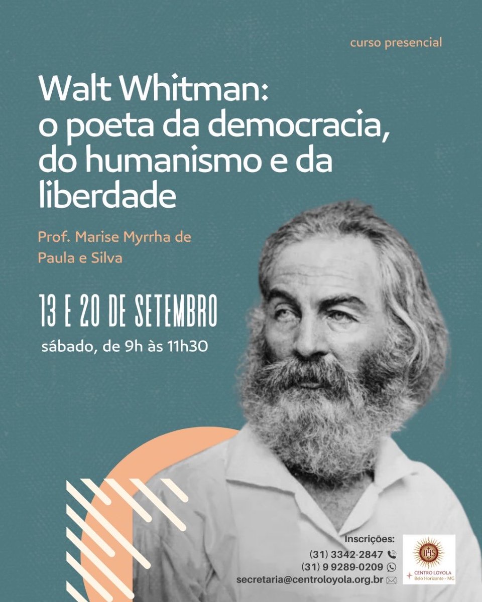 CoreseMatizes's tweet image. #waltwhitman #centroloyola  #set2025