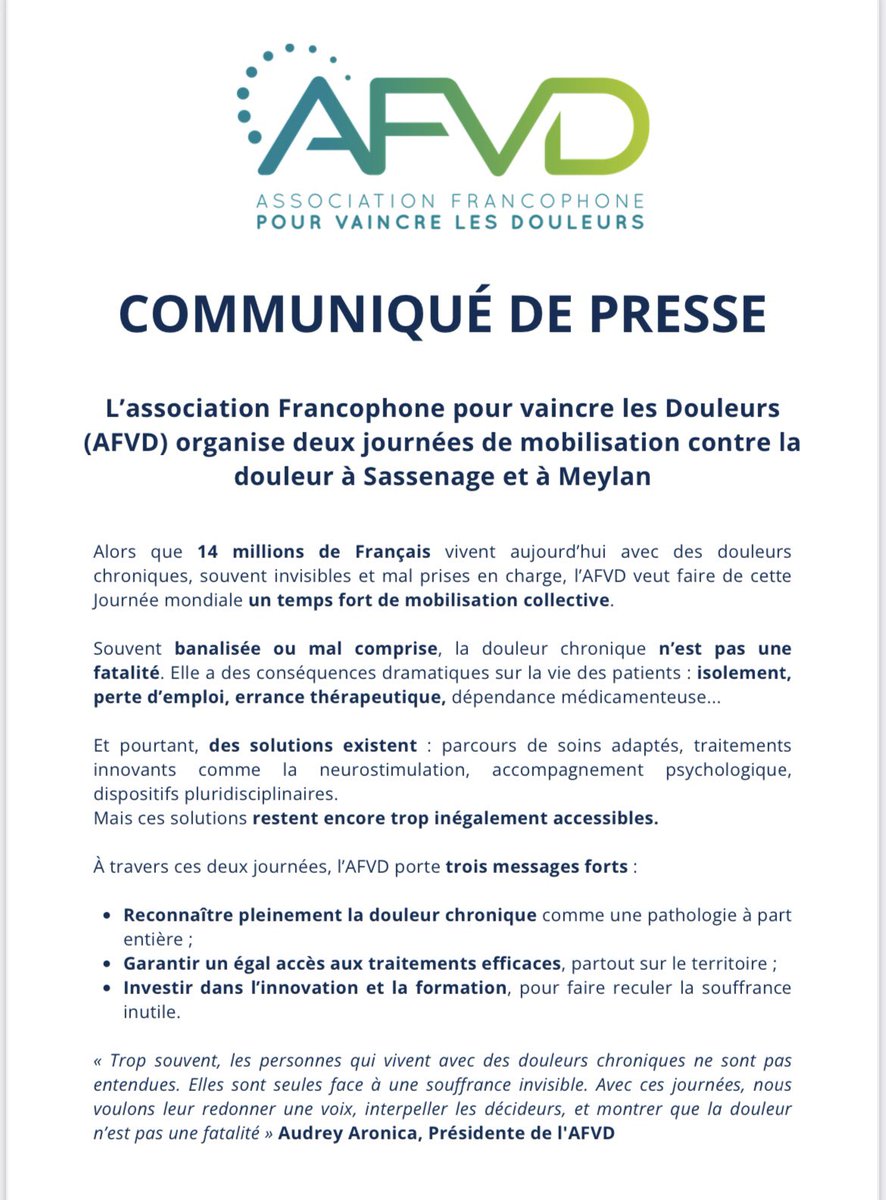 Association Francophone pour Vaincre les Douleurs tweet media