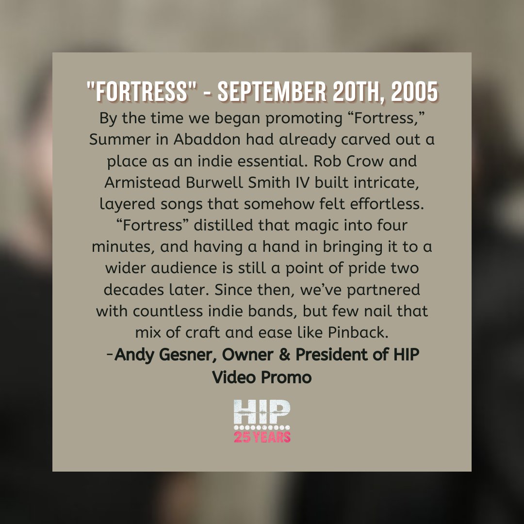 HIPVideoPromo's tweet image. And up next on our countdown is Pinback coming in at #54! This is no doubt one of our favorite projects to reflect on... #25YearsofHIPVideoPromo #Pinback