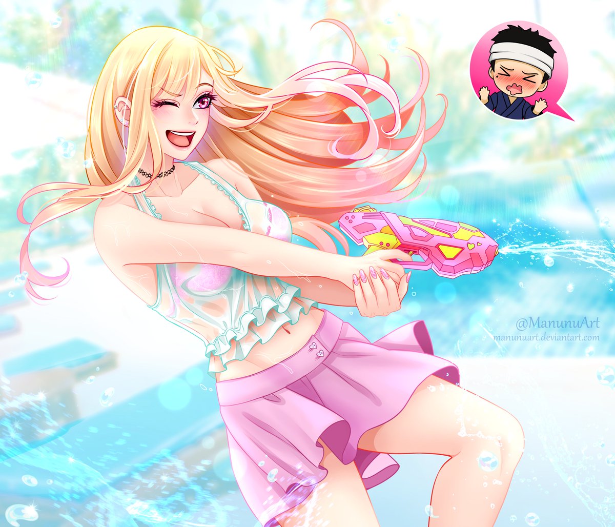 Marin's Water Gun Warfare! 💛💦 #MyDressUpDarling