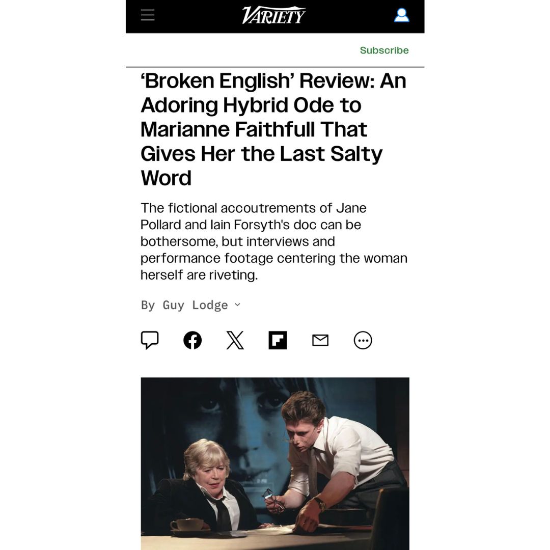 ColdIronPicture's tweet image. "What lingers longest from “Broken English,” notwithstanding its playfulness and ambition, are the meat-and-potatoes elements of any good music documentary: not just Faithfull’s tack-sharp presence as an interviewee but a host of vivid musical performances both archival and…