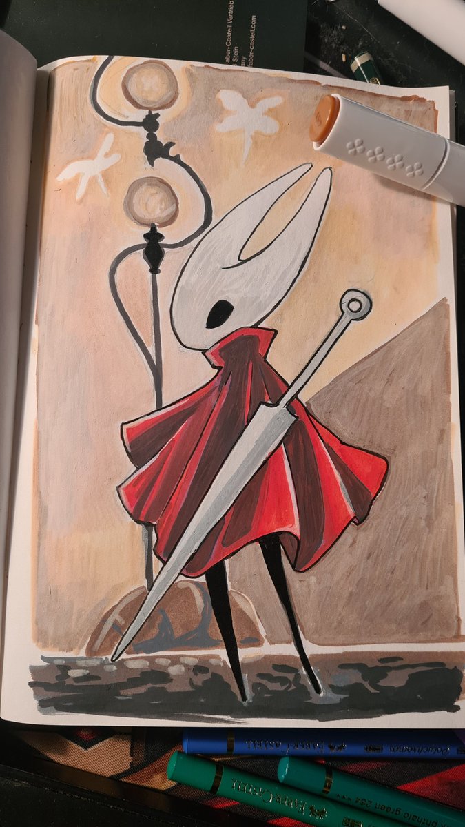 1er Septembre (ui j'avais oublié de poster) c'était premier jour de Silktember. À l'occasion je vais essayer de poster tous les jours un petit dessin tradi sur le thème Hollow Knight/Silksong.