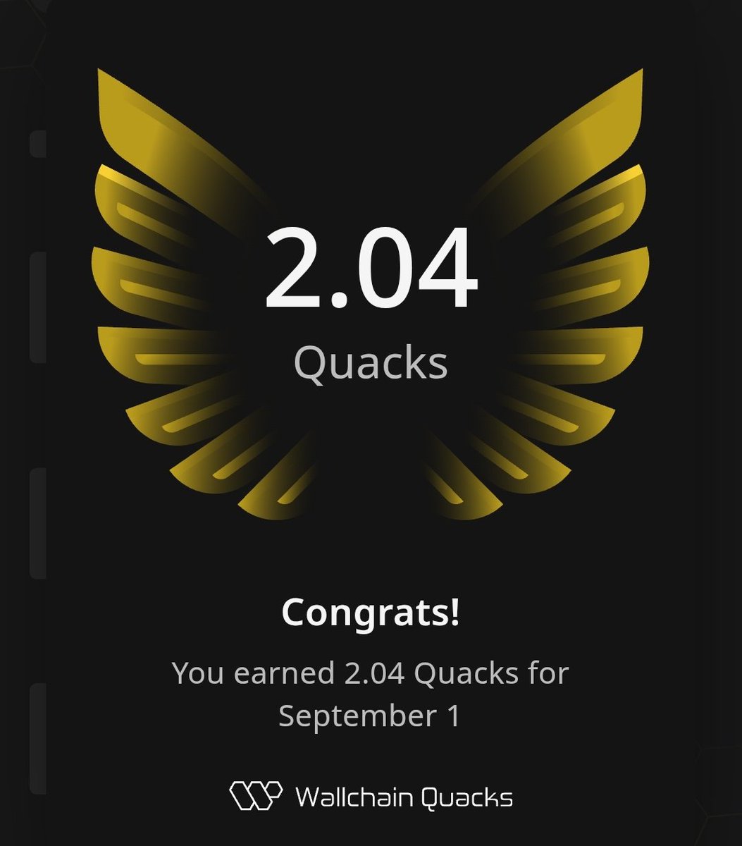 Just earned 2.04 Quacks on <a href="/wallchain_xyz/">Wallchain Quacks</a> in one day 🦆

its time we spread this gospel of Wallchain— let's quacks 🦆
