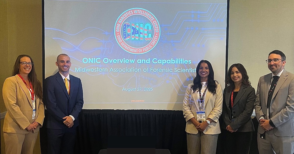 The ONIC had the opportunity to brief over 60 forensic scientists from 13+ states and federal partners at the Midwestern Association of Forensic Scientists Fall Conference. Attendees and presenters discussed different trends and collaboration opportunities.