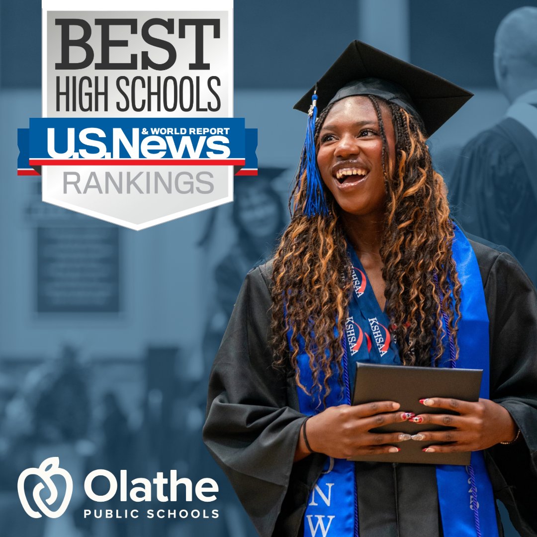 🍎 All five of our high schools are ranked among the Top 50 in Kansas by U.S. News &amp; World Report! Here in Olathe Public Schools, our students have unique opportunities to grow every day! #OPSGrowHere
