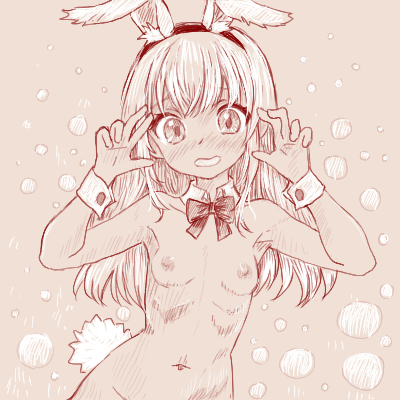 おはようございます。 けさのおめざおてがきはバニーさんのバニースーツ抜きです! (あさからえっちすぎてごめんなさい)