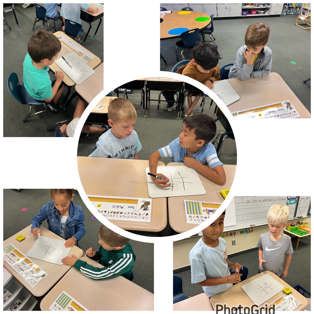 Enjoying our connecting activities during morning meeting! Today was Tic Tac Toe Tuesday! ❌⭕️