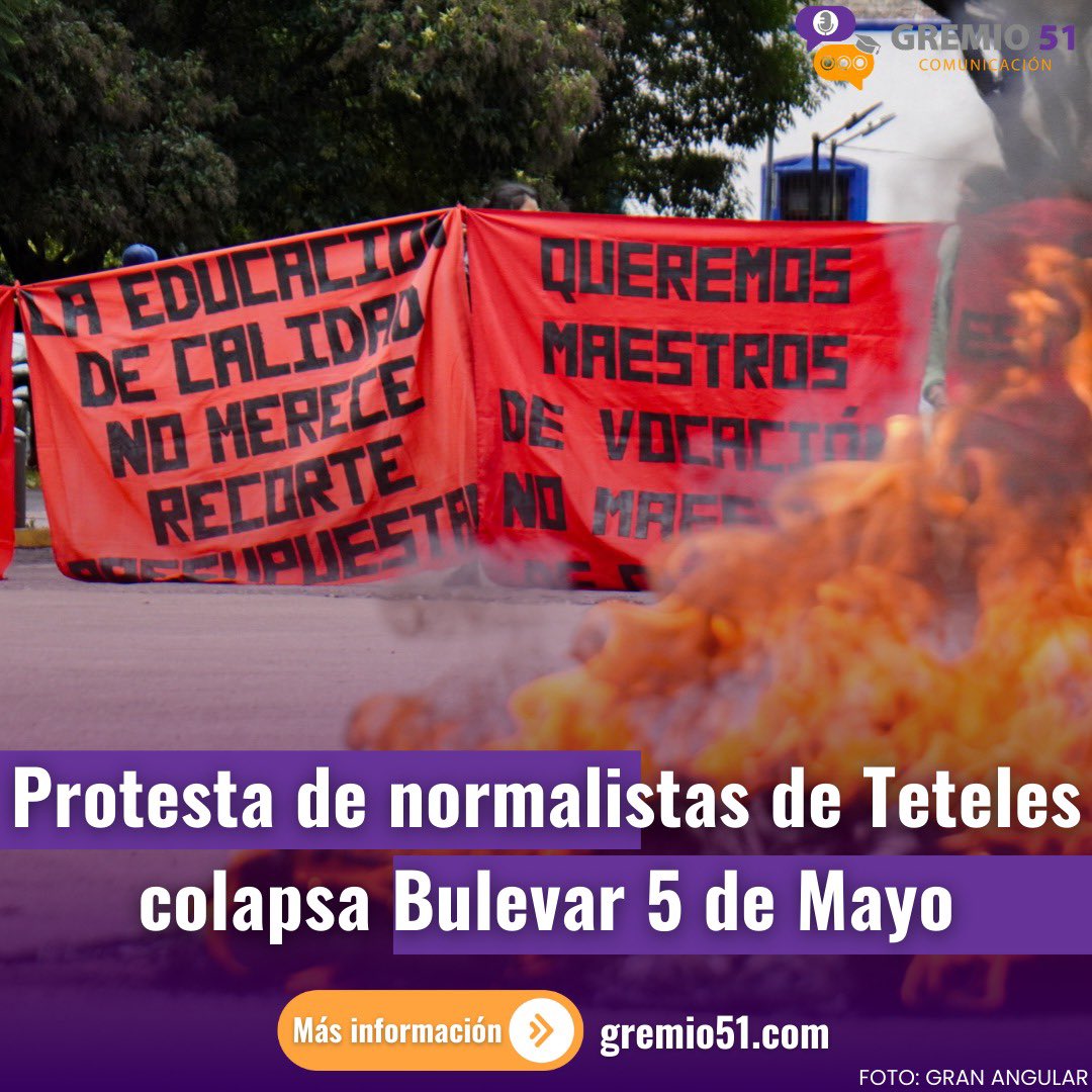 🟣🟠 Estudiantes de la Escuela Normal Rural Carmen Serdán del municipio de Teteles de Ávila Castillo protestaron en la ciudad de Puebla.👇

🔗 gremio51.com/protesta-de-no…
