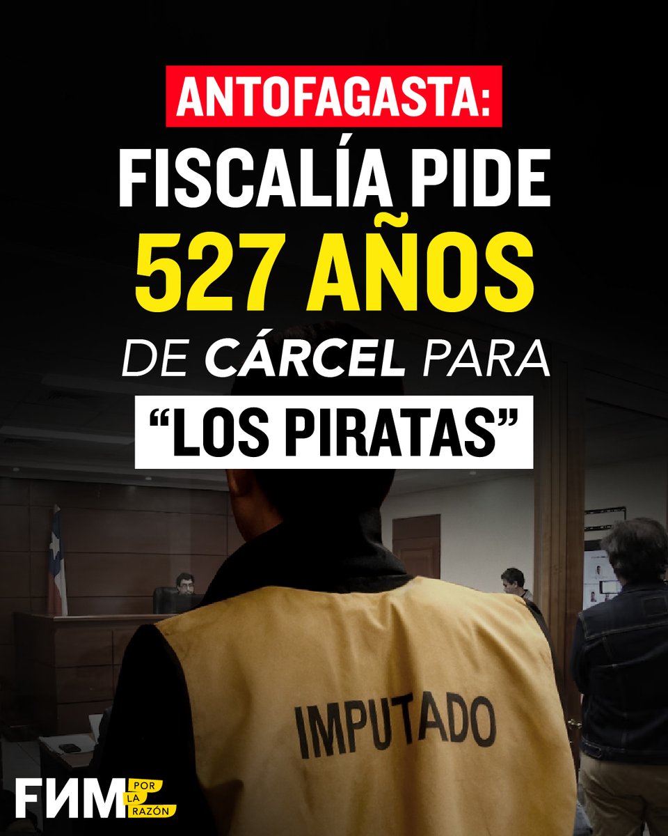 ⁠🔴 ANTOFAGASTA:

FISCALÍA PIDE 527 AÑOS DE CÁRCEL PARA “LOS PIRATAS”
Banda ligada al Tren de Aragua

🧵👇