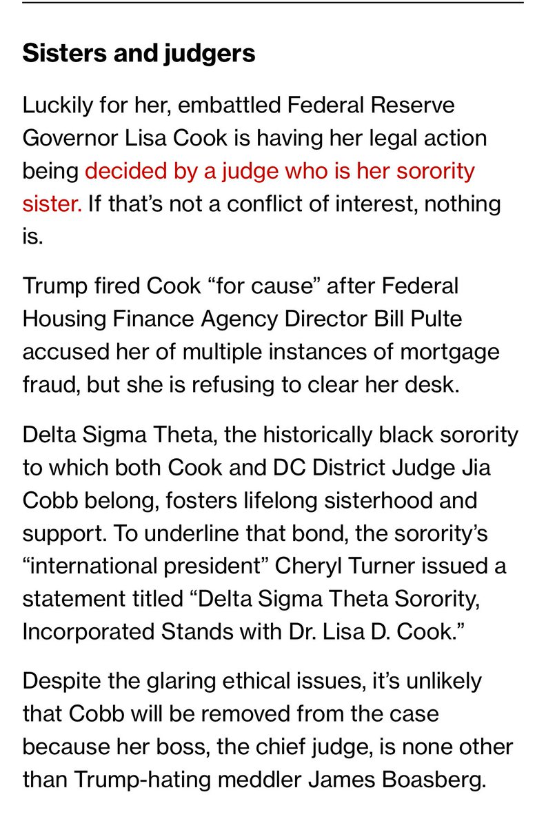 Miranda Devine (@mirandadevine) on Twitter photo Just talked to <a href="/larry_kudlow/">Larry Kudlow</a> about my latest update on Fed governor Lisa Cook and her sorority sister who is judging her case: Just talked to <a href="/larry_kudlow/">Larry Kudlow</a> about my latest update on Fed governor Lisa Cook and her sorority sister who is judging her case: