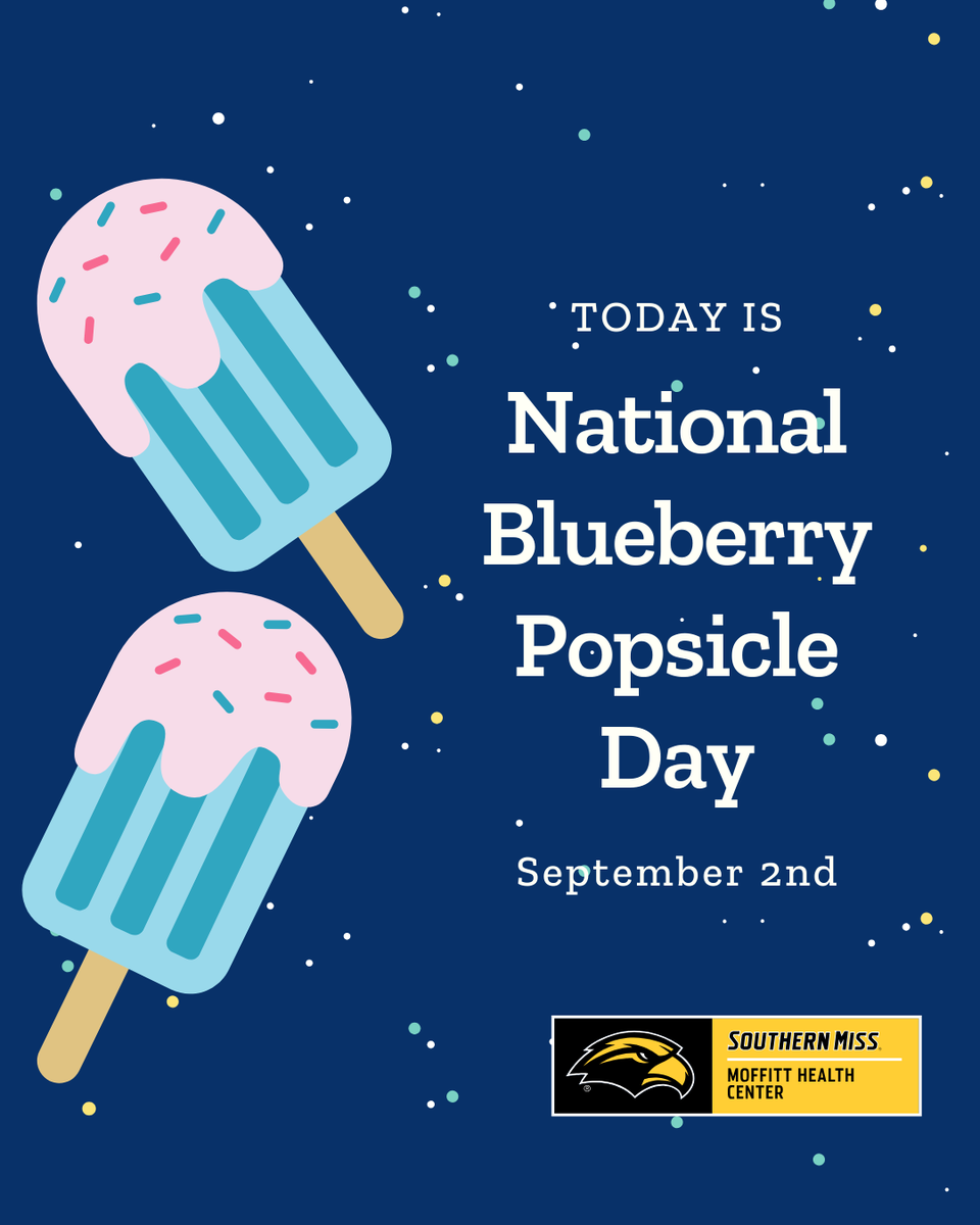 USMhealth's tweet image. 💙🍦 Cool off with a fruity favorite — it’s National Blueberry Popsicle Day! Packed with antioxidants and refreshing flavor, it’s the perfect sweet treat to beat the heat. 😋☀️
#NationalBlueberryPopsicleDay #SweetAndSimple #MoffittHealthCenter #HealthyTreats
