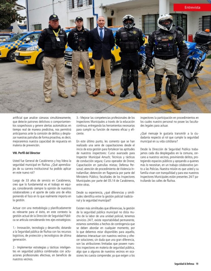 Compartimos una reciente entrevista publicada en la última edición de Revista Seguridad &amp;Defensa, realizada al Director de Seguridad Pública de Ñuñoa, Carlos Lopez.

Puedes verla en el siguiente link: 

revistaseguridad.cl/revista-digita…