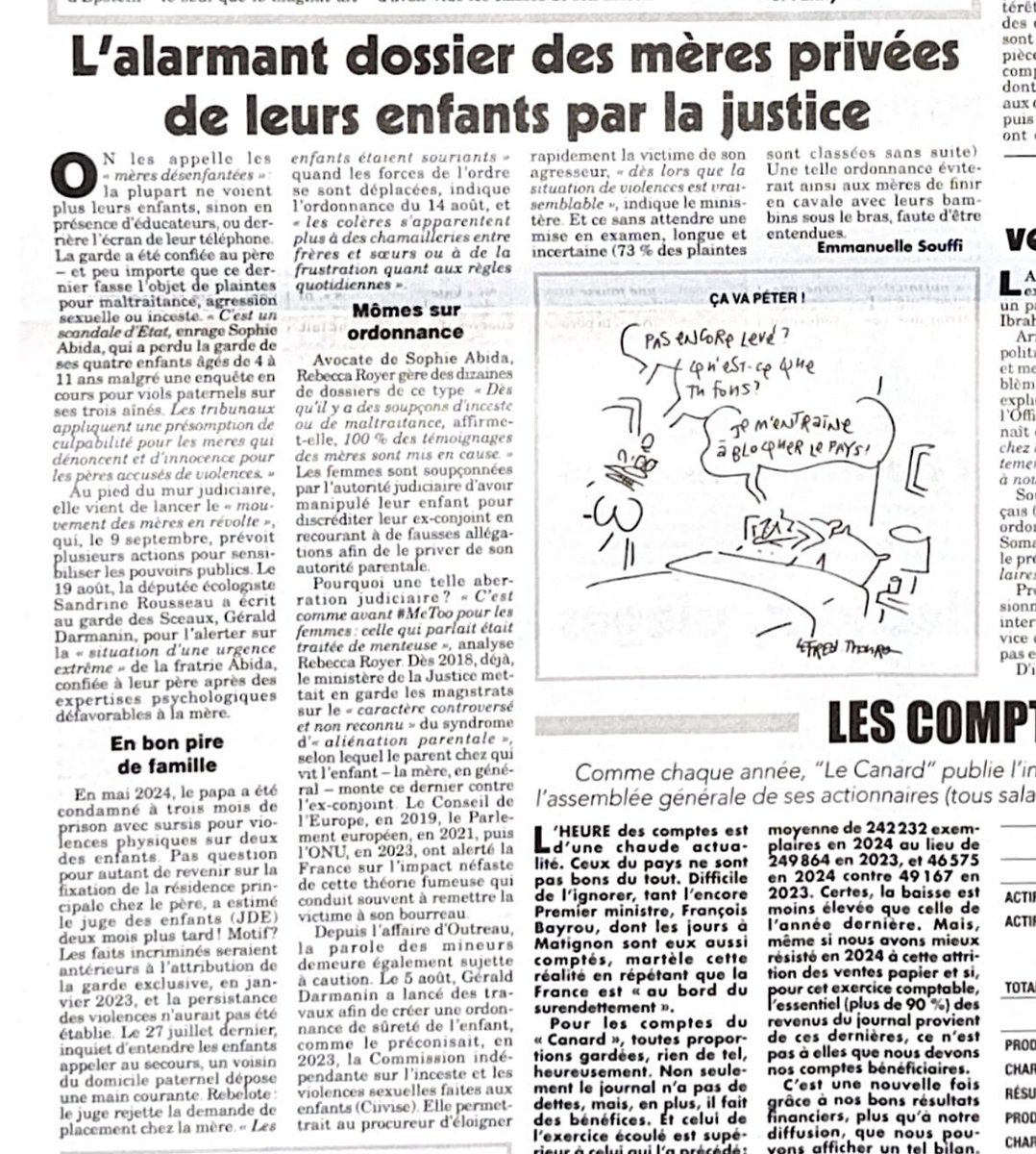 🚨⚠️ Des mères privées de leurs enfants par la justice #LeCanardEnchaine
De plus en plus de mères protectrices, qui dénoncent des violences, des agressions sexuelles ou de l’inceste, perdent la garde de leurs enfants.
➡️ Les tribunaux inversent la culpabilité : les mères sont