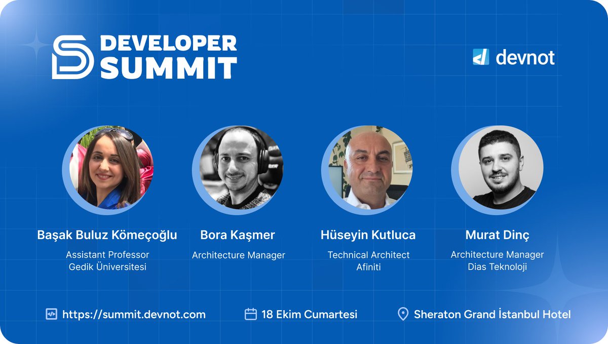 Developer Summit 2025'in yeni konuşmacıları belli oldu.

Detaylar ve kayıt için: summit.devnot.com #devnotsummit25