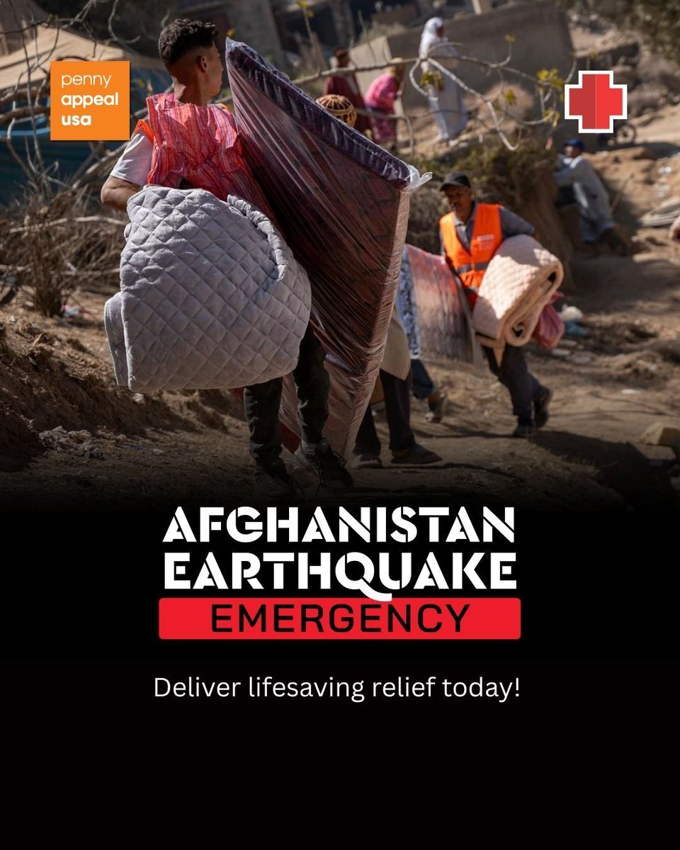 A devastating 6.0 earthquake has struck Afghanistan, leaving over 1,000 dead and thousands injured. Homes, hospitals, and entire communities are in ruins. Families urgently need shelter, medical aid, and clean water.

➡️ Donate now: bit.ly/AFG-ER