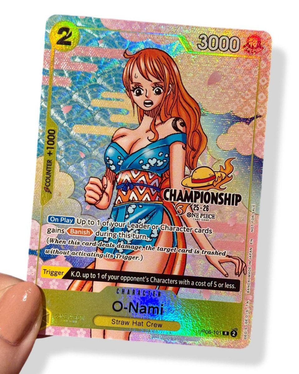 nicoleqotp's tweet photo. How To Make One Of My Fave Ever Nami Cards Better? Whack Some Texture On It And Make It A Top 32 Prize Card 😂💗
#optcg #ONEPIECE #onami https://t.co/hhlDkwj7l2