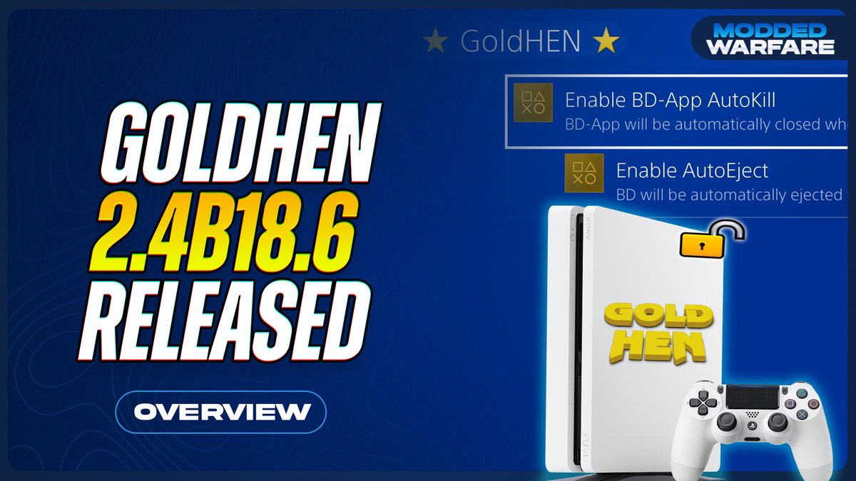 New GoldHEN 2.4b18.6 Released with Blu-ray specific features and a new plugins installer: youtu.be/j0vFE7BrURI