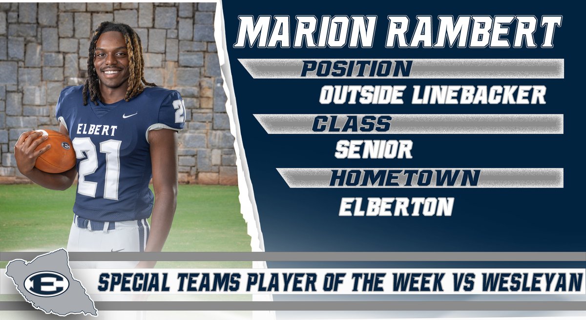 Congratulations, Marion Rambert, Special Teams Player of the Week vs Wesleyan!