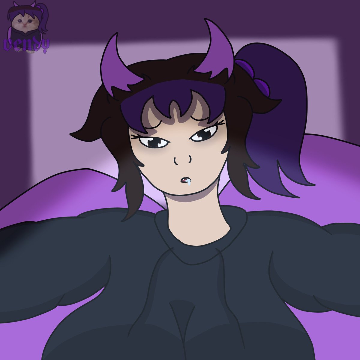 venditta_22's tweet image. Vendy en el videollamada con mono 📹💜🤎
•
•
•
#dibujo #colab #oc #drawing #ship